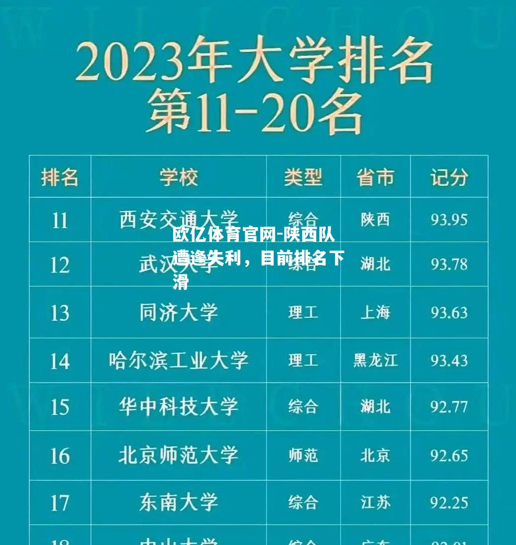 陕西队遭逢失利，目前排名下滑