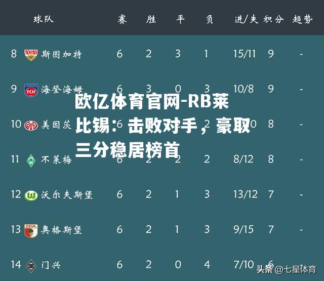 RB莱比锡：击败对手，豪取三分稳居榜首